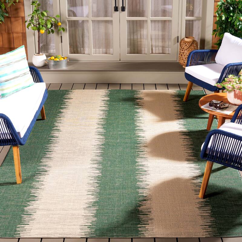 SAFAVIEH Courtyard Aiki Casual Waterproof Patio Backyard Rug