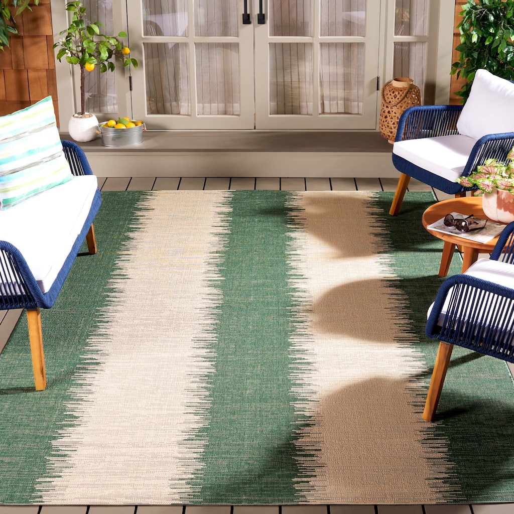 SAFAVIEH Courtyard Aiki Casual Waterproof Patio Backyard Rug