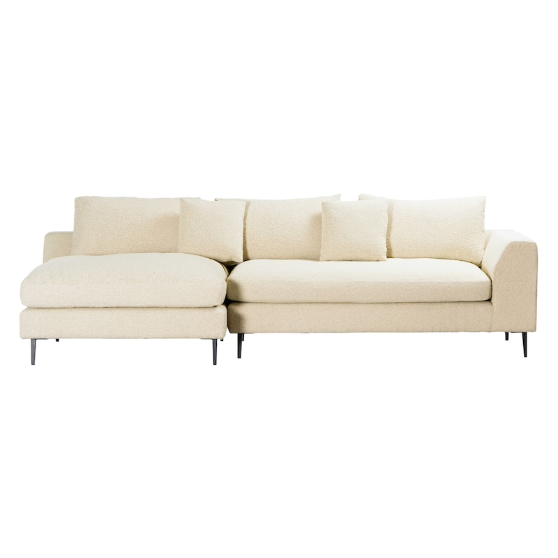 Oslo 113-inch Modern Sectional Sofa with Chaise in Boucle