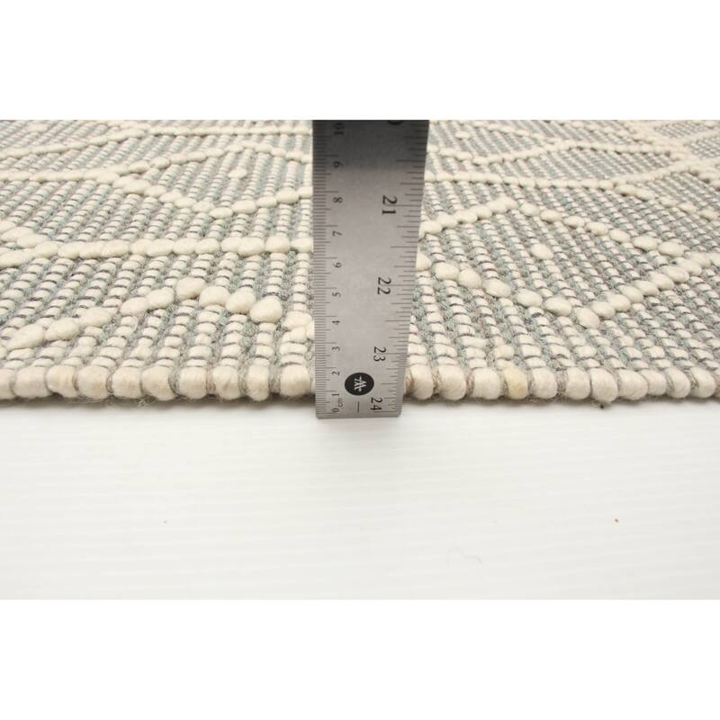 ECARPETGALLERY Braid weave Sienna Grey Wool Rug - 5'2 x 8'2