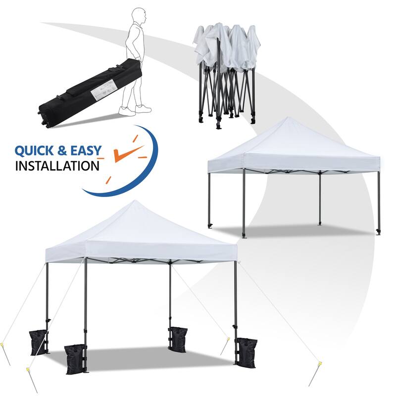 Yaheetech Adjustable Commercial Pop-up Canopy with Wheeled Carry Bag