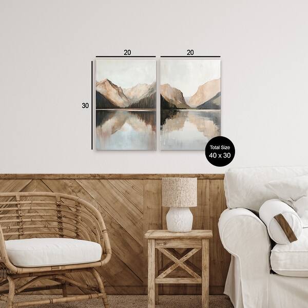 Stupell Rustic Mountain Reflection and Lakes Canvas Wall Art Design by ...