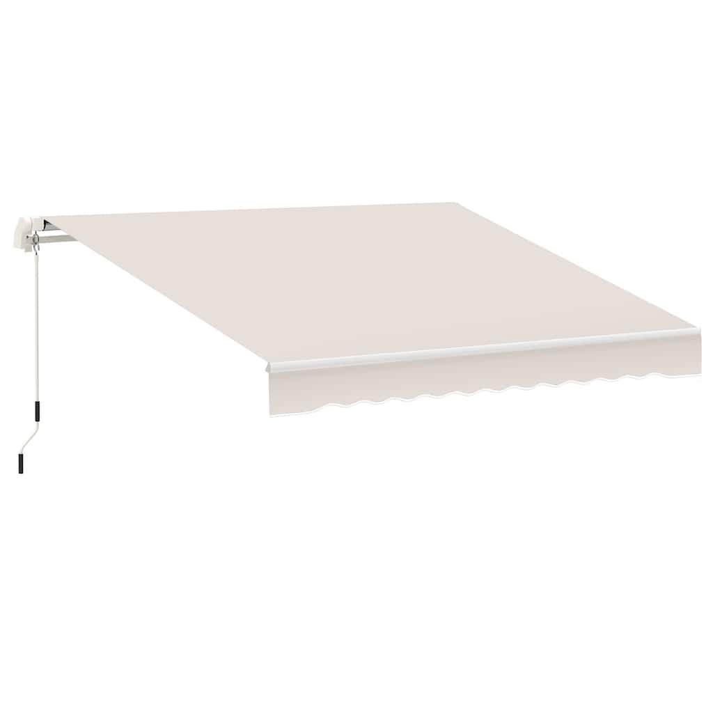 8FT x 7FT Manual Retractable Patio Awning, Sun Shade with Adjustable Protection, Beige
