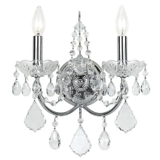 Imperial 2 Light Clear Crystal Chrome Sconce - 12'' W x 14'' H x 5'' D