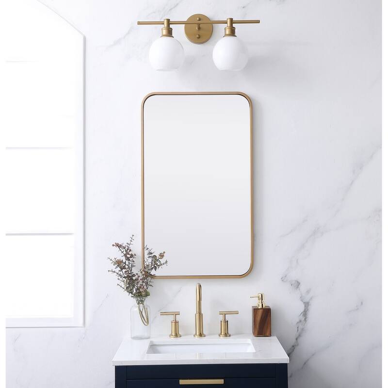 Ezra Soft Corner Metal Rectangular Mirror