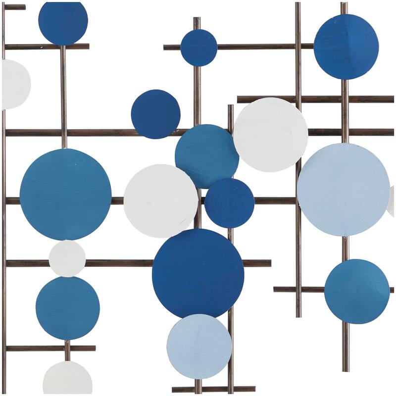 CosmoLiving by Cosmopolitan Blue Metal Overlapping Geometric Wall Decor