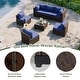 preview thumbnail 127 of 179, AOXUN Fire Pit Conversation Set Rattan Sofa Set Outdoor Furniture With Cushions