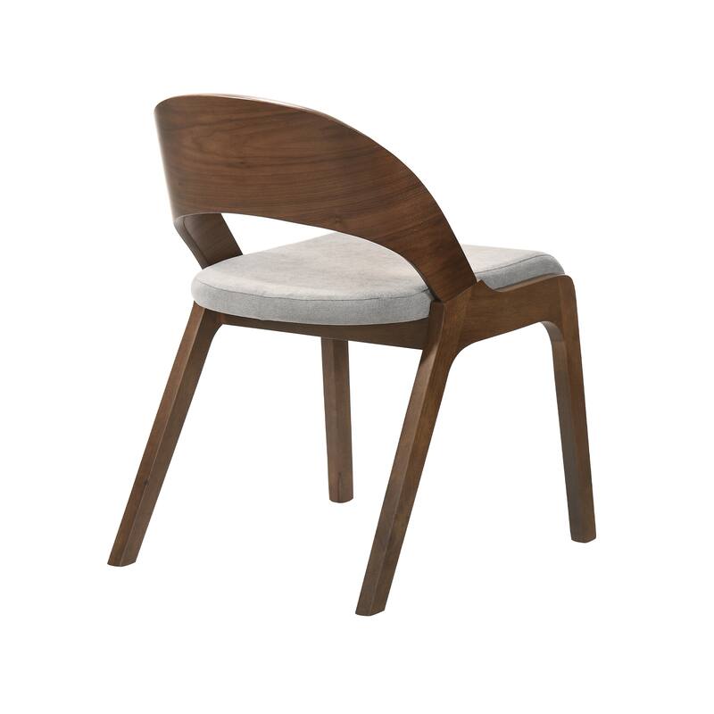 Polly Walnut or Black Wood Mid-Century Modern Kitchen Dining Chairs - Set of 2
