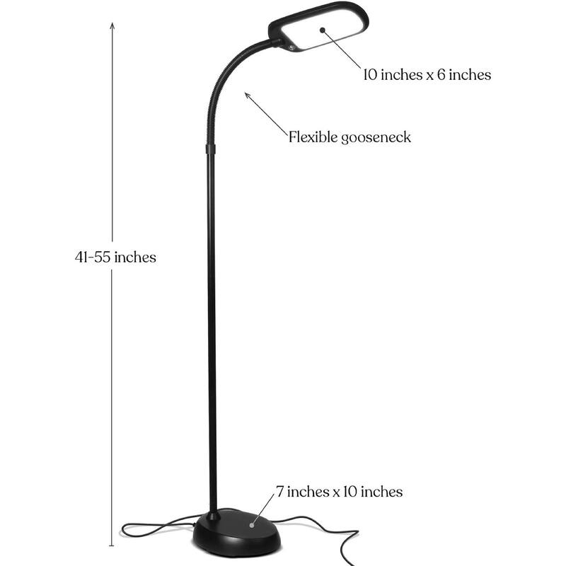 Brightech Litespan Slim 55 in. Classic Black Industrial Dimmable and Color Temperature Adjustable LED Floor Lamp