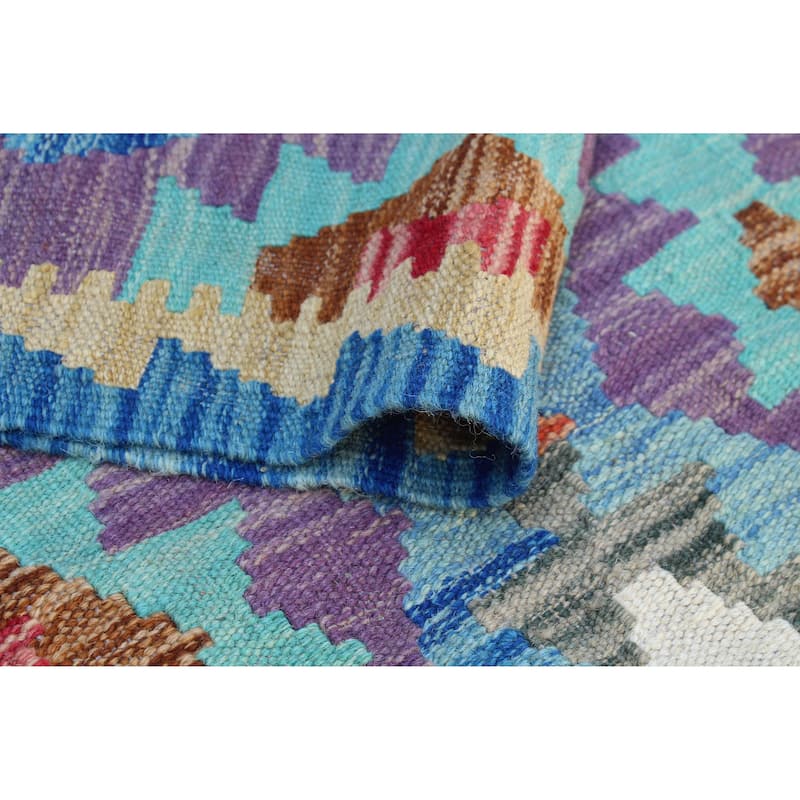 Flatweave Nakisisa Blue/Beige Rug - 2'8" x 4'2"