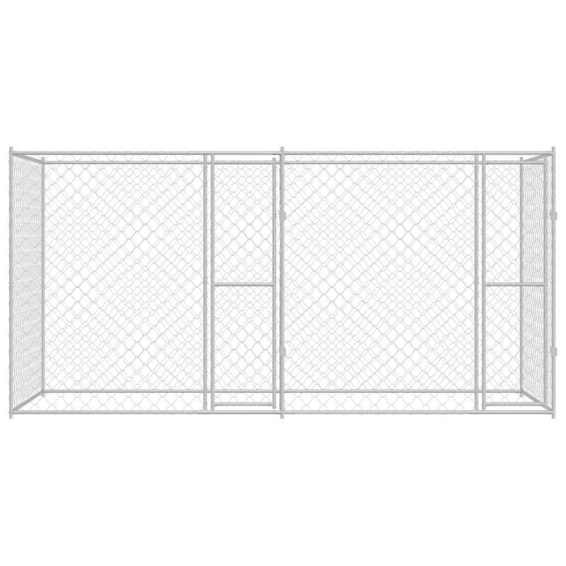 vidaXL Dog Cage Silver 400/600 x 200 x 200 cm Galvanised Steel