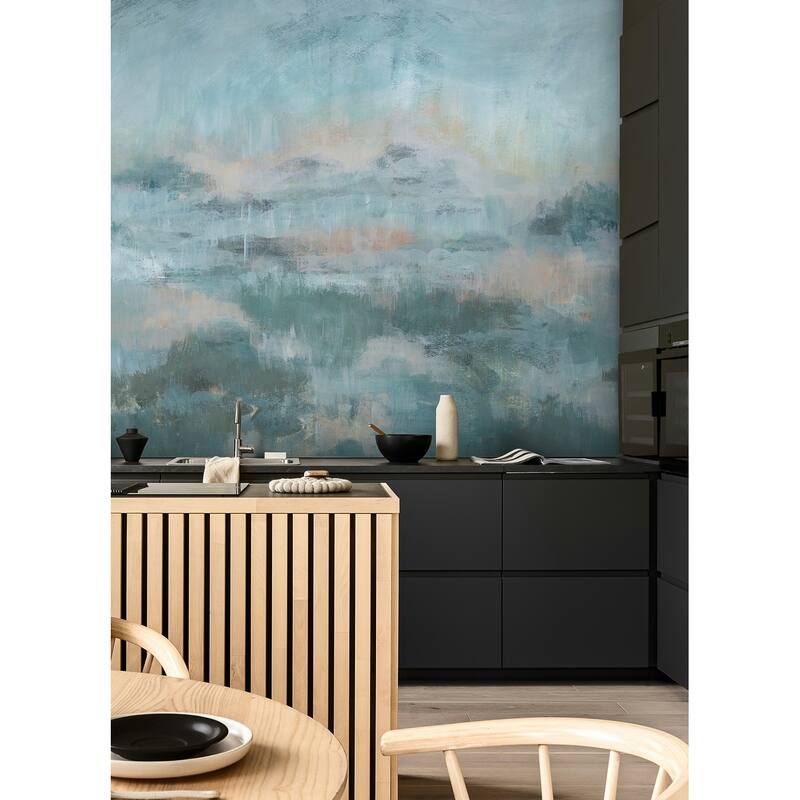 WallPops Scott Living Mirage Blue Self Adhesive Mural - N/A