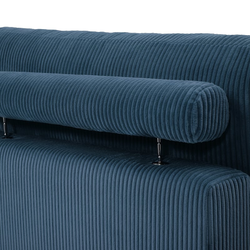 Modern Corduroy L-Shaped Sofa Chaise Lounge Couch