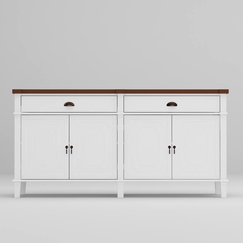 Buffet Cabinet 63" Sideboard Buffet Cabinet with 4 Doors & 2 Drawers