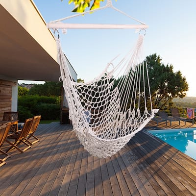 Outdoor Cotton Hanging Rope Air/Sky Chair Swing beige