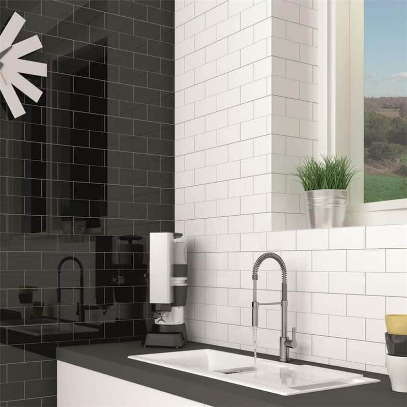 Merola Tile Crown Heights Glossy White 3" x 6" Ceramic Wall Tile