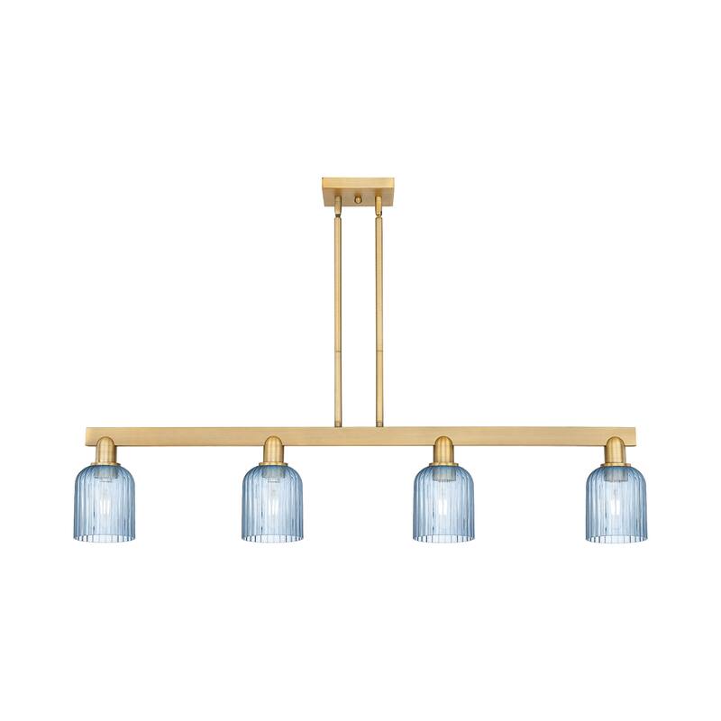 Innovations Lighting 716-4I-10-48 Bridal Veil Linear Bridal Veil 4 - Brushed Brass / Blue