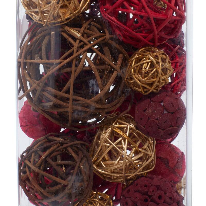 Dried Plant Handmade Orbs & Vase Filler with Varying Designs - Set of 2 Multi Colored - Roche River Decor - 6"W x 6"L x 12"H