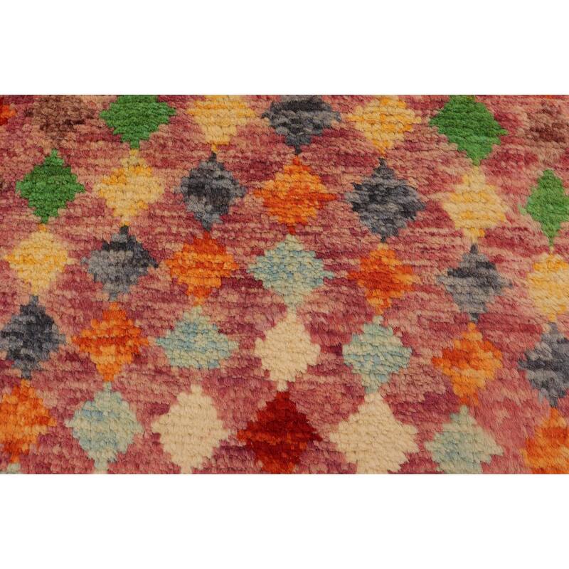 Shabby Chic Balochi Watkins Purple/Rust Hand Knotted Wool Rug - 3'3'' x 4'10''