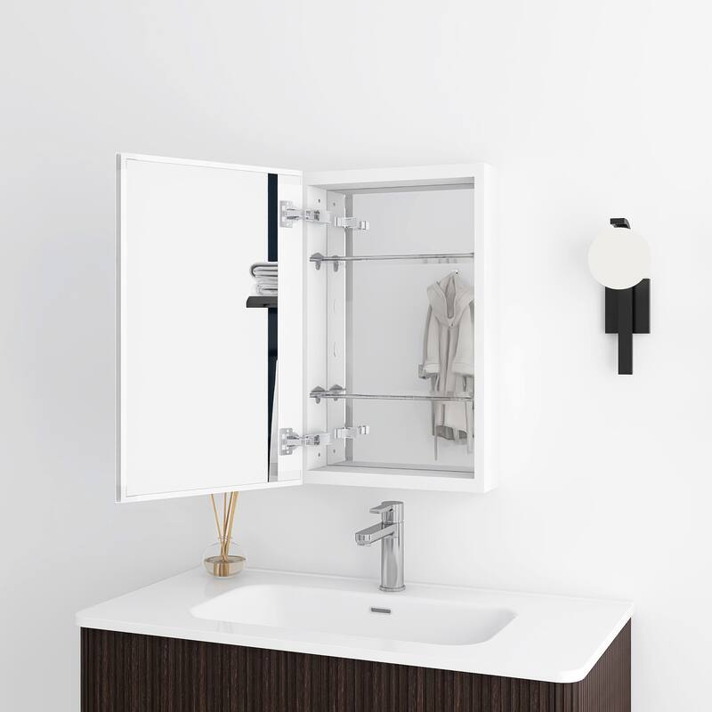Rectangular Aluminum Medicine Cabinet with Mirror