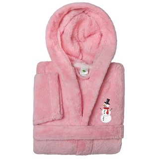 Sweet Kids 100% Polyester SUPER PLUSH Double Brushed Hooded Bathrobe - SNOWMAN