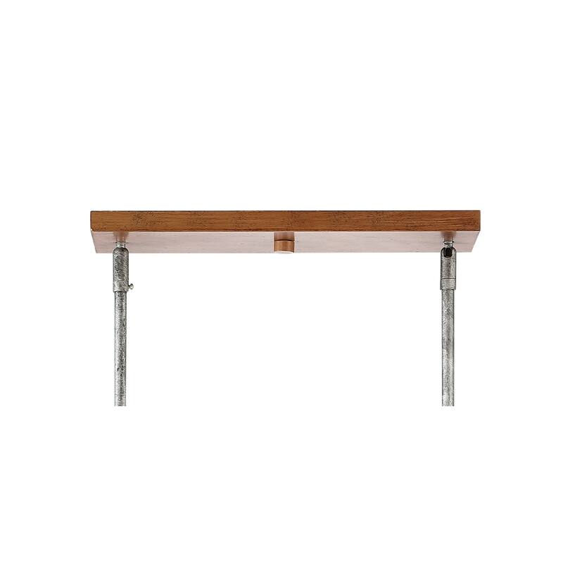 Gatsby 34.5" Linear 4-Light Adjustable Iron Rustic Industrial LED Pendant, Brown/Silver by JONATHAN Y