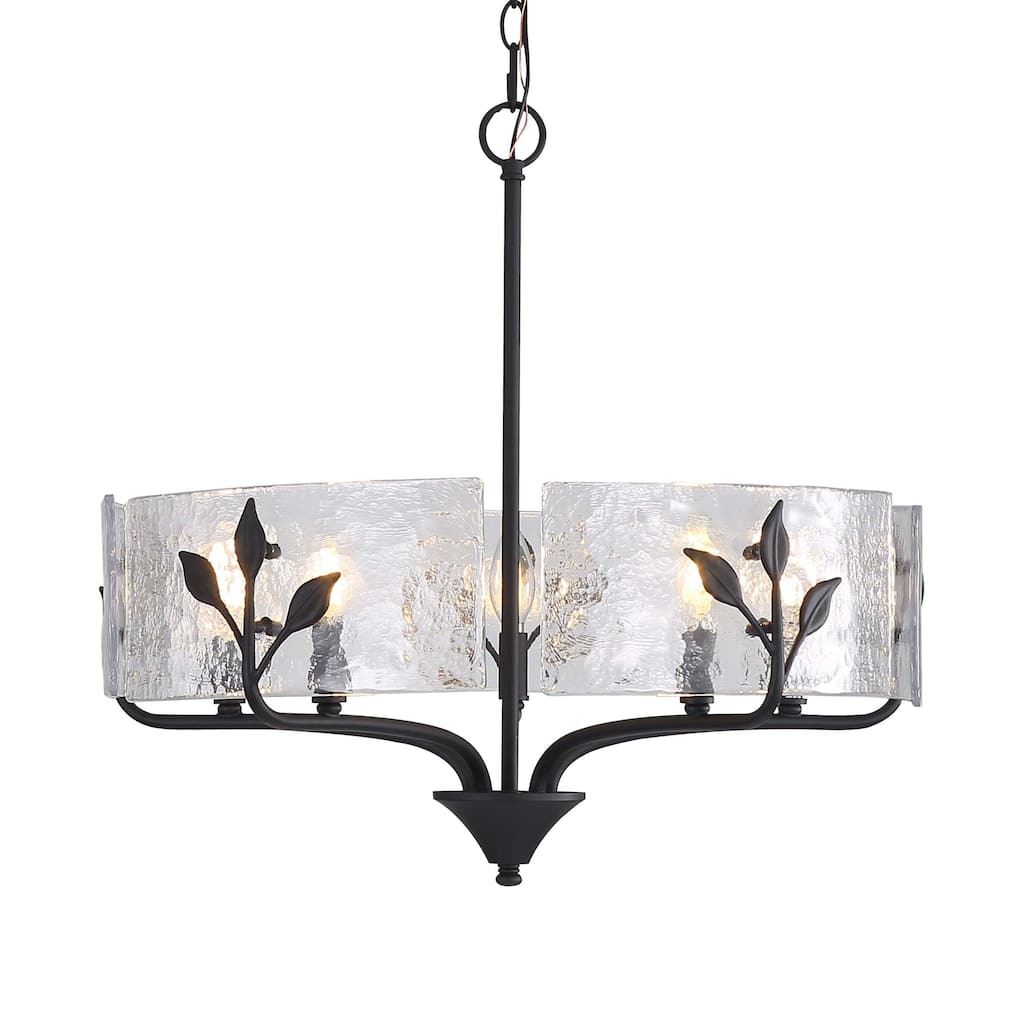 Wry Lighting Bloem 5-light Pendant in Natural Black