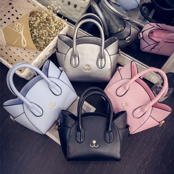 cat face cross body bag
