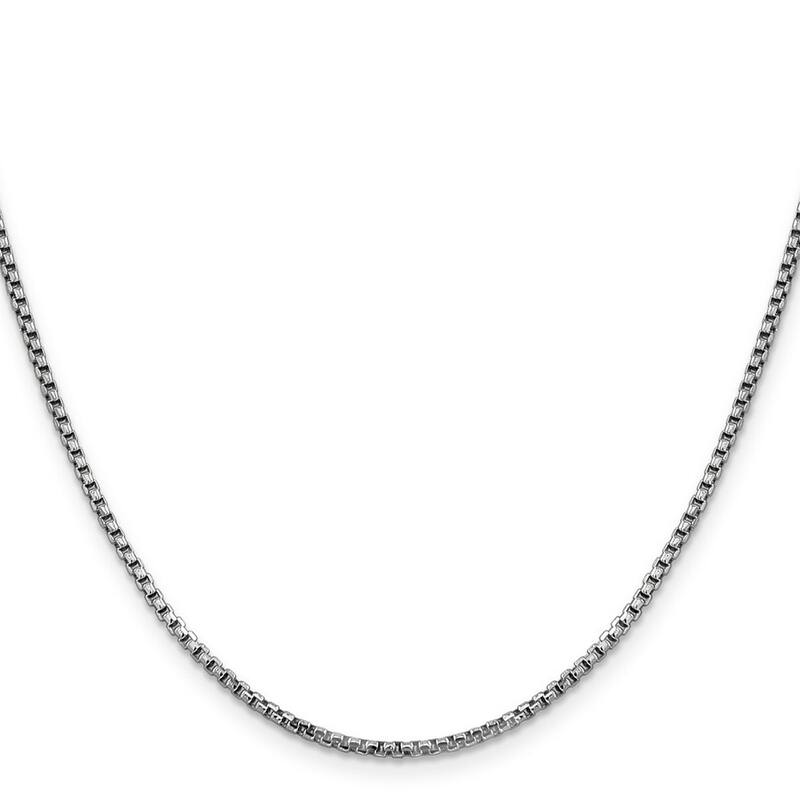 Curata 14k White Gold 1.75mm Hollow Round Box Chain Necklace Options: 16 18 20 22