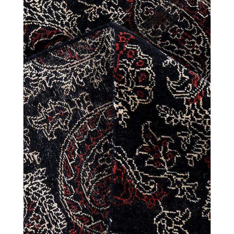 Ikat One-of-a-Kind Hand-Knotted Area Rug, Black - 8' 2" x 10' 3"
