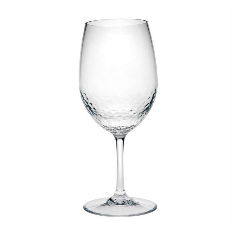 Plastic Wine Glasses Set of 4 (20oz), BPA Free Tritan Hammer Wine Glass Set, Unbreakable Red Wine Glasses, White Wine Glasses - Clear