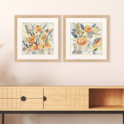 Paragon Bursting Wildflowers Framed Art - Set of 2