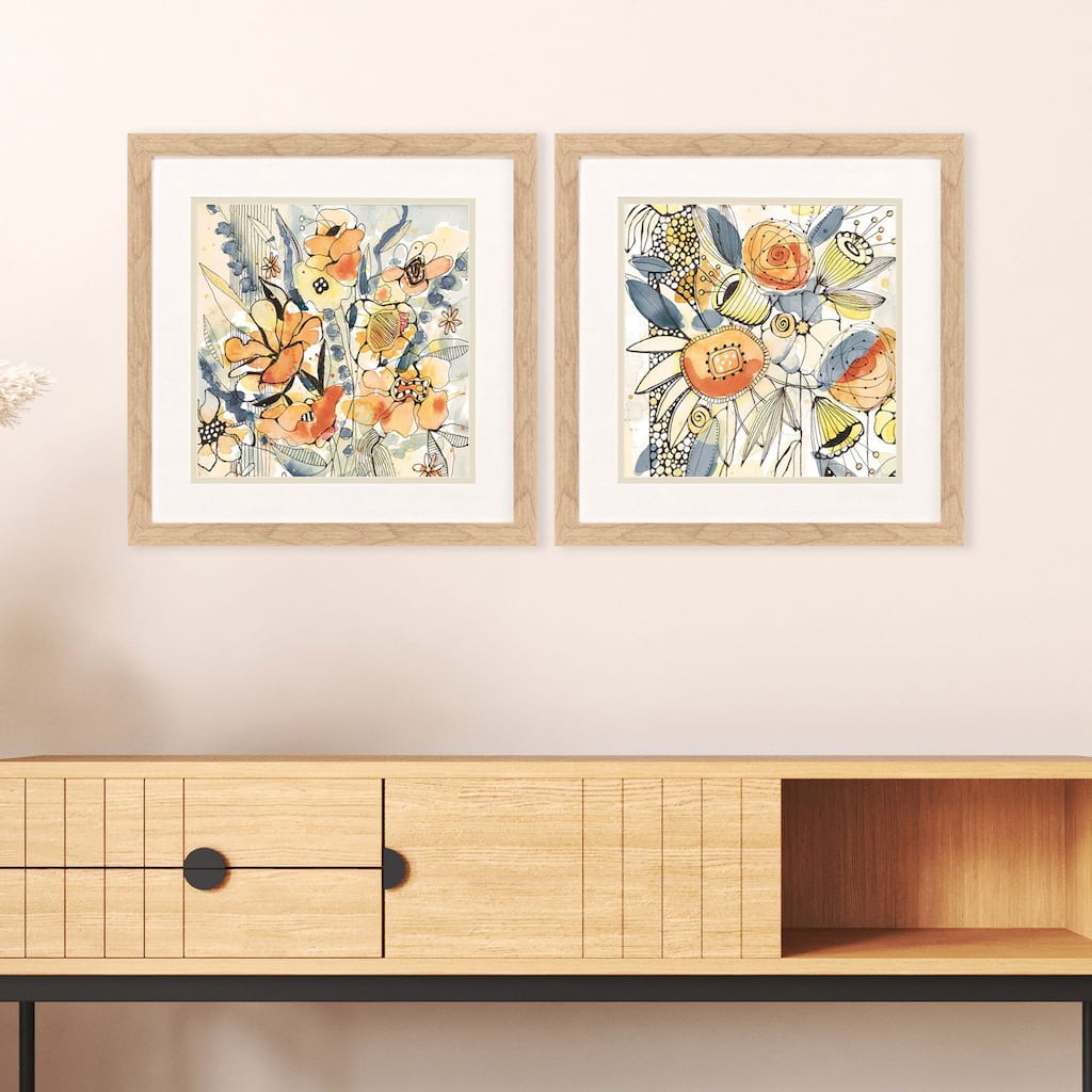 Paragon Bursting Wildflowers Framed Art - Set of 2