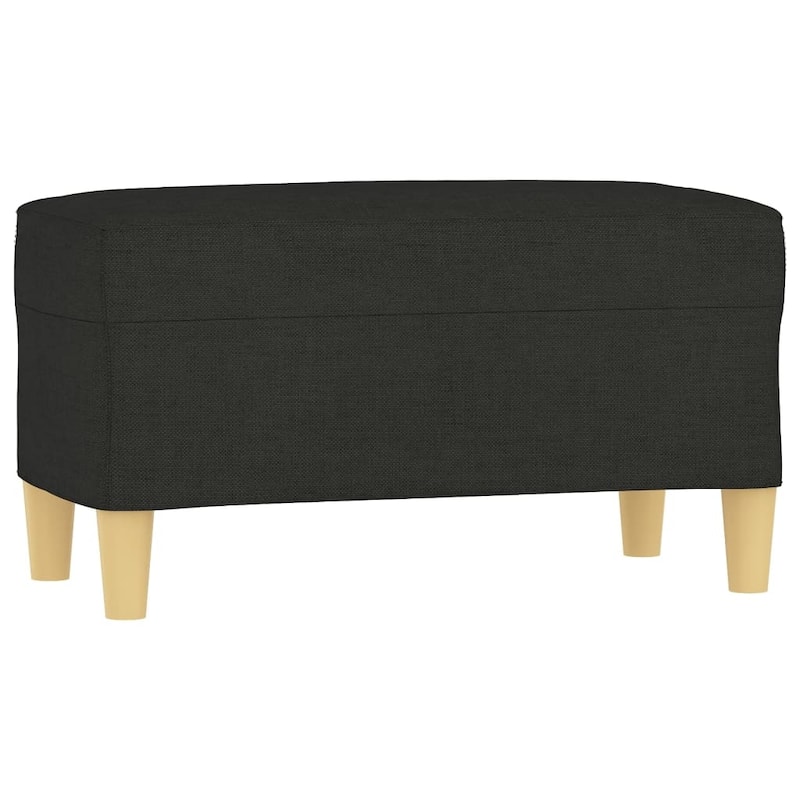 vidaXL Bench Black Polyester, Foam, Plywood Medium Bench Rectangular - 13.8 x 27.6 x 16.1 in
