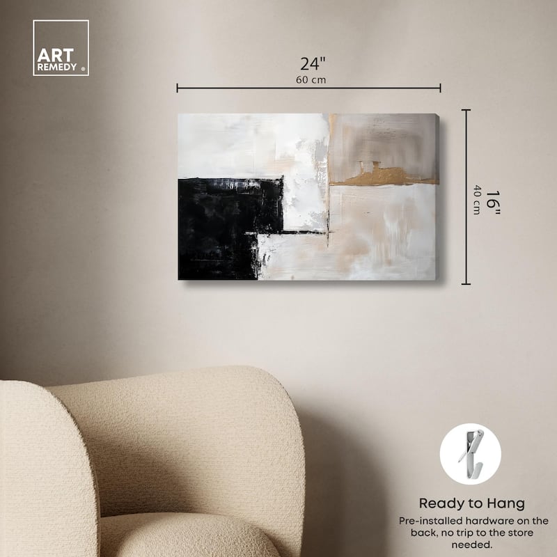 Black Dust and White Ash II Canvas by Art Remedy, Gallery Wrapped
