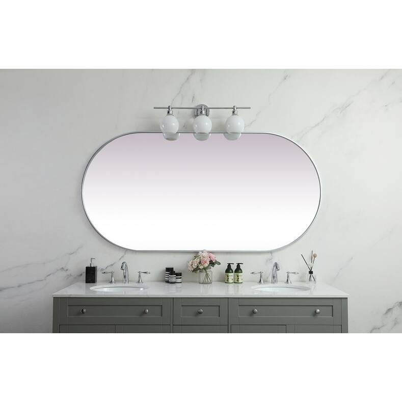 Indigo Home Metal Frame Oval Mirror 36x72 Inch