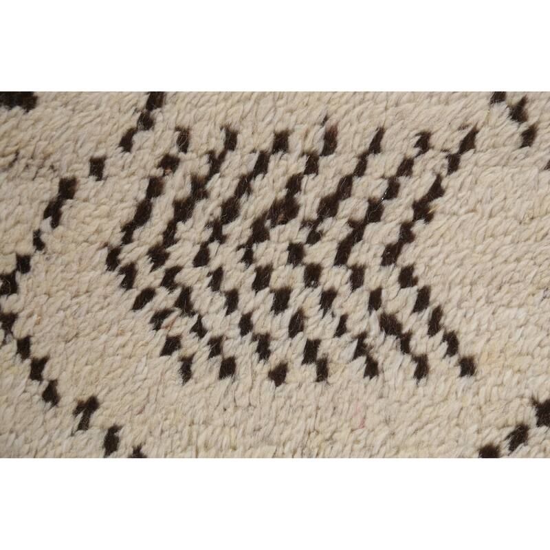 Trellis Tribal Moroccan Oriental Runner Rug Hand-knotted Wool Carpet - 2'6" x 10'8"