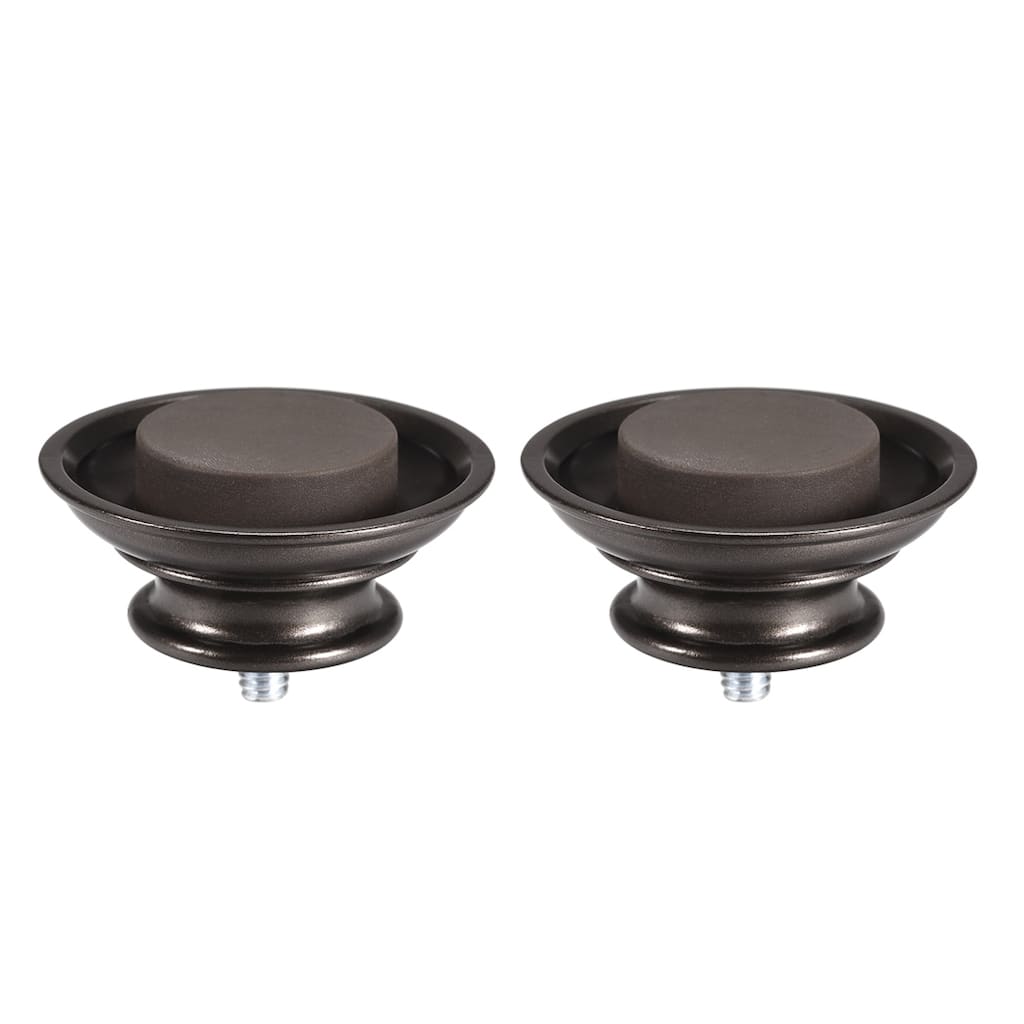 Curtain Rod Finials, Plastic End for 19mm Dia(Max.) Rod, 35mm x 54mm Brown 2pcs