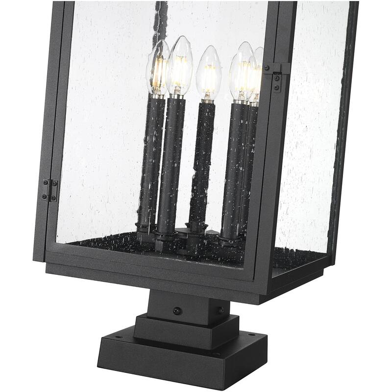 Z-Lite 5019PHXLS-SQPM Hartwell 5 Light 28" Tall Post Light with Seedy