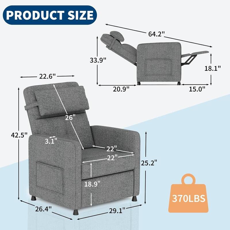 Adjustable Power Recliner, with Massage & Heat