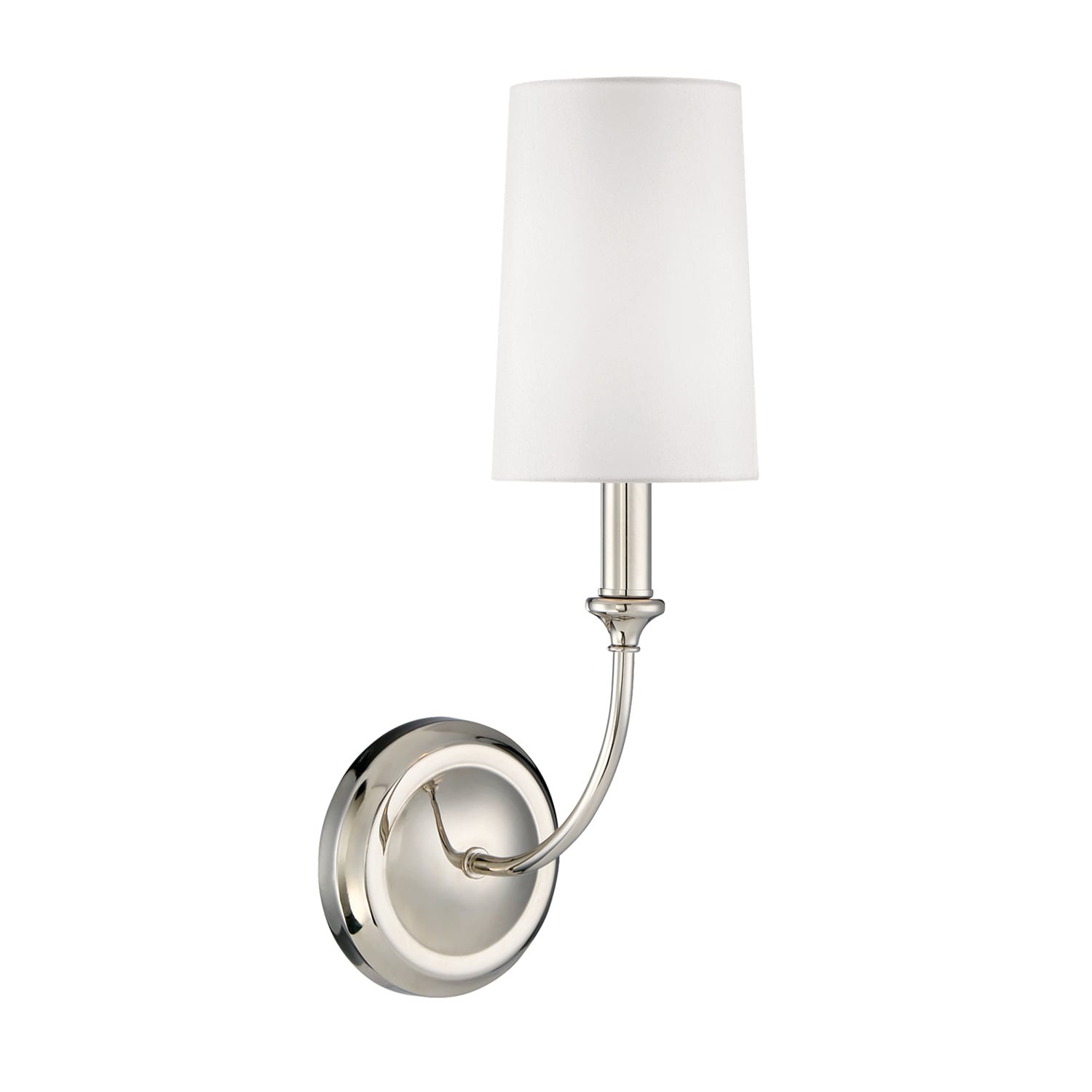 Libby Langdon for Crystorama Sylvan 1 Light Polished Nickel Sconce - 4.87'' W x 15.75'' H x 7.75'' D