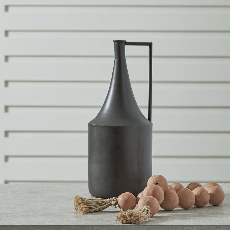 Signature Design by Ashley Zainforth Distressed Brown Vase - 7.25"W x 7.25"D x 17.25"H