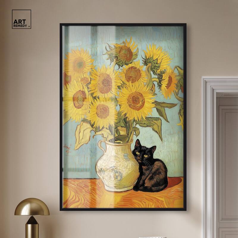 Sunflower Kitten Shadowbox by Art Remedy