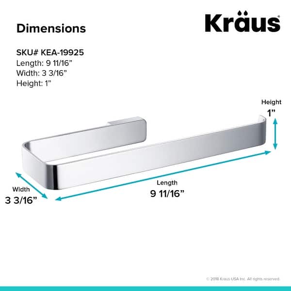 dimension image slide 2 of 3, KRAUS Stelios Bathroom Towel Ring