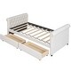 preview thumbnail 7 of 7, Beige Twin Size Upholstered Daybed Sofa Bed with 2 Drawers, Fabric and Wood Frame Wood Slat Support