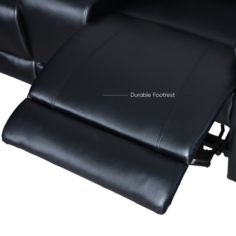 6PCS, 2 Manual Recliners, Faux Leather Reclining Sectional with Center Console