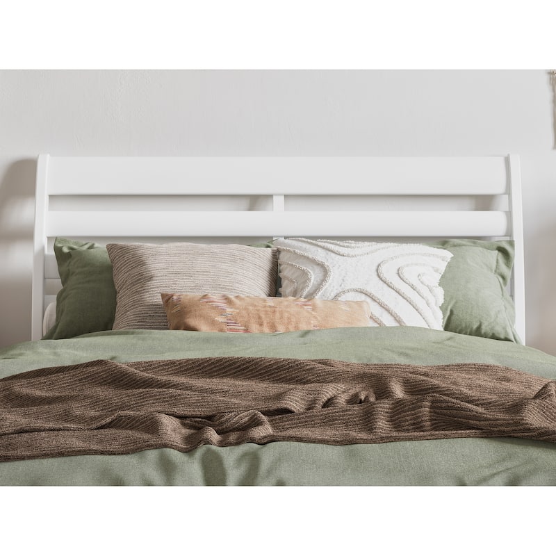 Solid Wood Headboard Full Queen King White Bedroom Charger USB Ports