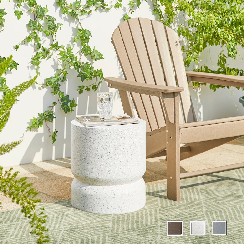 Glitzhome 17"H Multi-functional MGO Garden Stool Outdoor Table