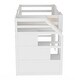 preview thumbnail 5 of 18, Twin Size Low Loft Bed with Side Storage Staircase and Window, Pinewood Frame Playhouse Bed Playful Castle Bed for Children