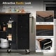 preview thumbnail 9 of 19, 54.5''W Farmhouse Mobile Kitchen Island with Power Outlet, Drop Leaf - Rolling Kitchen Cart with Storage for Dining Room